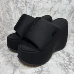 未使用✨YELLO TOKYO BLACK PLATFORM SANDALS Lのサムネイル