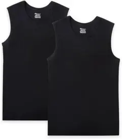 タンクトップ Uネック ブラック Lサイズ 2枚セット