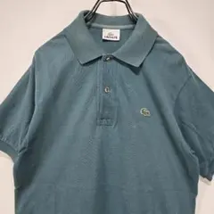 LACOSTE　半袖　ポロシャツ　3　ワッペン　グリーン　リユース　古着コーデ
