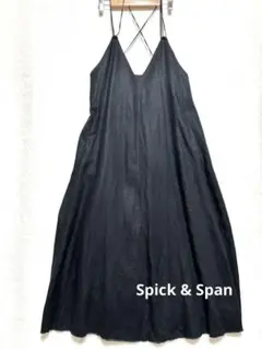 美品☆Spick & Span リネンキャミワンピース ブラック 36 - メルカリ