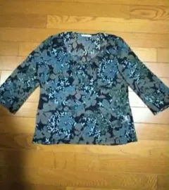 12/14日曜お値下げ☆花柄五分袖シースルーチュニック