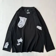 美品✨グラニフ　おばけのラーバン　長袖　ロンT （SS）黒　刺繍ワッペンのサムネイル