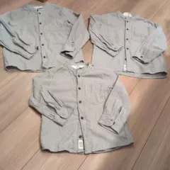 兄弟リンクコーデ　グレー　シャツ　3点セット