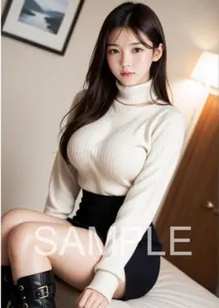 AI 美女 グラビア A4ポスター 美人 清楚 かわいい 高品質 c112614