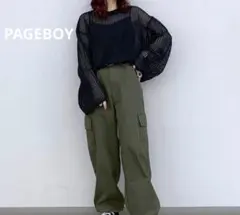 PAGEBOY レーシーメッシュニットプルオーバーブラック