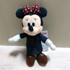 Disney■ぬいぐるみバッジ■ミニー　ウエスタンランド　デニム　ぬいば