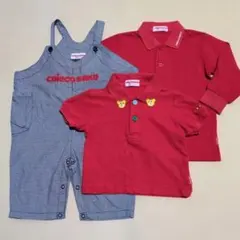 ミキハウス チエコサク レトロ トップス＆ボトムス 80 90 3点セット 春夏