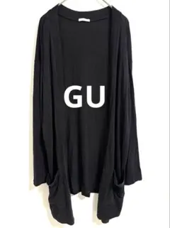 GU ジーユー カーディガン 長袖 羽織 ロング丈 L 大きいサイズ 綿 変型