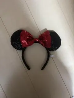 ミニーマウス カチューシャ 黒と赤
