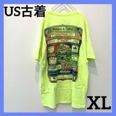 US古着 アメリカ古着Hanes 半袖Tシャツ ネオンイエロー XL ビッグT