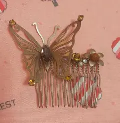 髪飾り コーム ヘアアクセサリー 蝶 蝶々