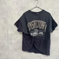 MOUSSY マウジー ロゴ アシンメトリー Tシャツ 綿100％　F