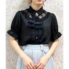 axes femme ローズカメオ×ジャボブラウス Lサイズ 黒のサムネイル