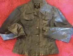 再値下xoxo ☆キスキス　Gジャン　デニムラメ入りS♡のボタン可愛♡春秋冬OK