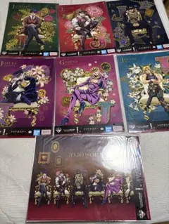 一番くじジョジョワールドI賞クリアポスターとK賞賞タオルコンプリートセット