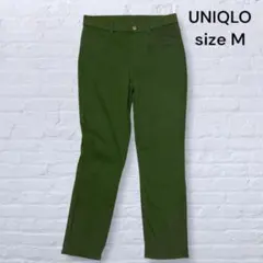 《UNIQLO》スキニーパンツ ￼M グリーン 快適 ストレッチ素材 アンクル丈