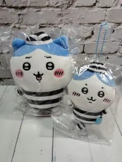 ちいかわ　ぽてたまぬいぐるみ＆ミニマスコット　ハチワレ　囚人セットのサムネイル
