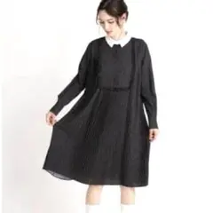 白襟 ひざ丈ワンピース