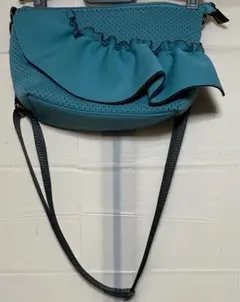 ターコイズ フリルショルダーバッグ