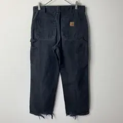 カーハート ワークパンツ 32×20 ルーズフィット ペインター レザーロゴ