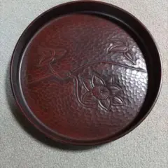 盆 彫刻入り 丸盆