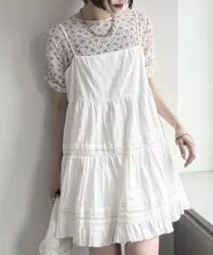【w closet】 コットンフリルミニワンピ
