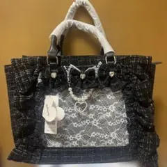 確定ファンサのおまじないツイードbag 大 ブラック 痛バ