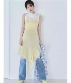 SNIDEL レーストリムサテンキャミTOP