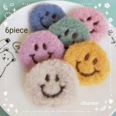 スマイルワッペン / ふわもこニコちゃん / 6color mix