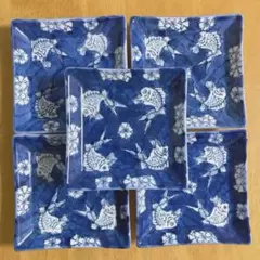 有田焼　魚　鯛　角皿　お取皿　5枚
