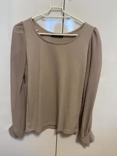 リブ編みシフォン長袖トップスのサムネイル