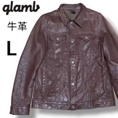 グラムqlamb 牛革 本革レザートラッカージャケット L メンズ　ブラウンのサムネイル