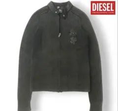 DIESEL ドライバーズニット y2k ジップセーター リブ編みのサムネイル