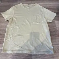 ベージュ コットン 半袖Tシャツ ポケット付きのサムネイル