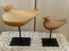 アクタス 木製 鳥のオブジェ 2体セット - メルカリ