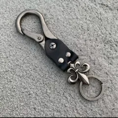 カラビナ　キーリング　フレアチャーム　ヴィンテージ　キーホルダー　革　レザー