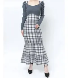 RESEXXY ショルダーオープンマーメイドニットワンピース