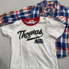 Thomas Tシャツとチェックシャツセット 90cm