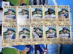 北海道日本ハムファイターズ ONE PIECE 手配書ステッカー10枚セット