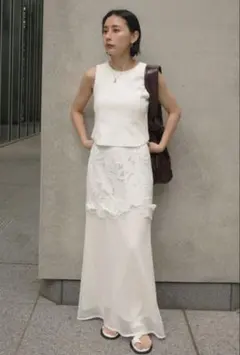 MEDI CUTWORK 3D LACE MOTIF LAYERED SKIRTのサムネイル