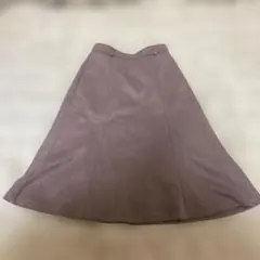 スウェード風 Aライン 膝丈スカート