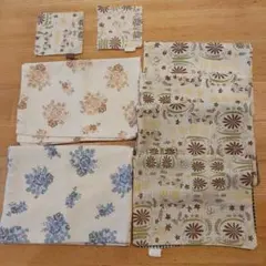 花柄布製ランチョンマット6枚セット