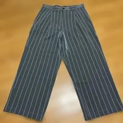 ストライプ　ワイドパンツ