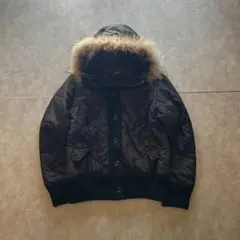 archive grunge fur hood jacket y2k black