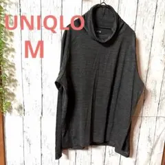 【UNIQLO】ウールブレンド☆タートルネック☆ダークグレー 長袖Tシャツ☆M