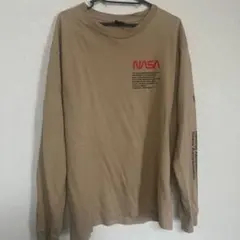 NASA ベージュ 長袖 Tシャツ Lサイズ