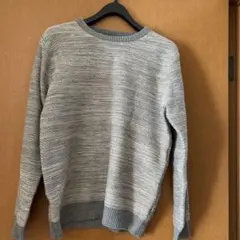 ナノユニバース　グレー系 ニットセーター クルーネック 長袖