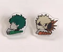 緑谷出久　爆豪勝己　アクリルピンバッジ　クリップ　ヒロアカ