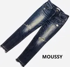 MOUSSY MV JWTapered26クラッシュデニム ハイウエスト