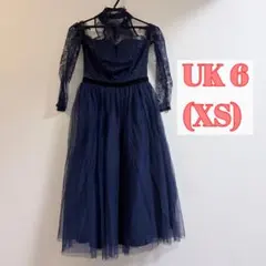 【新品】ASOS ネイビー レース パーティードレス